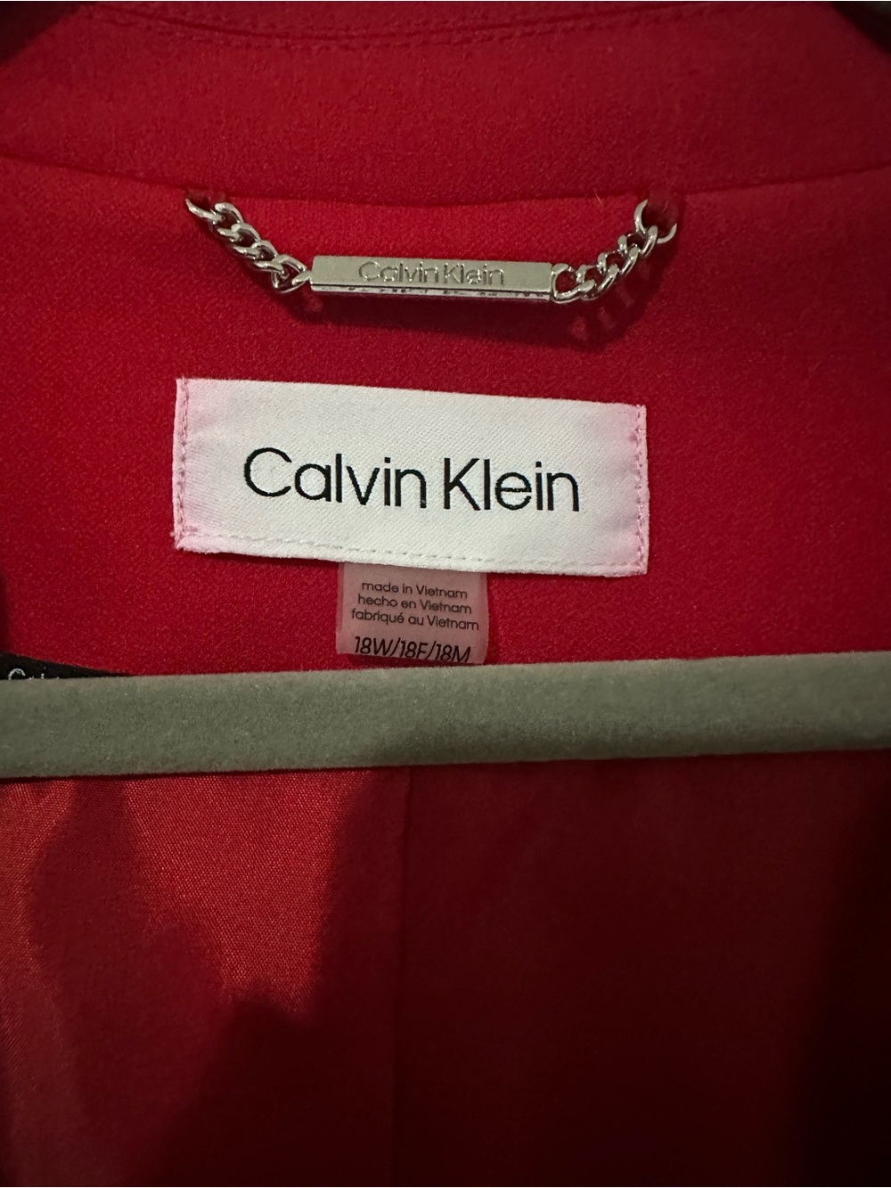 NWOT Calvin Klein Bright Red Single-Button Women's Blazer - Picture 4 of 4